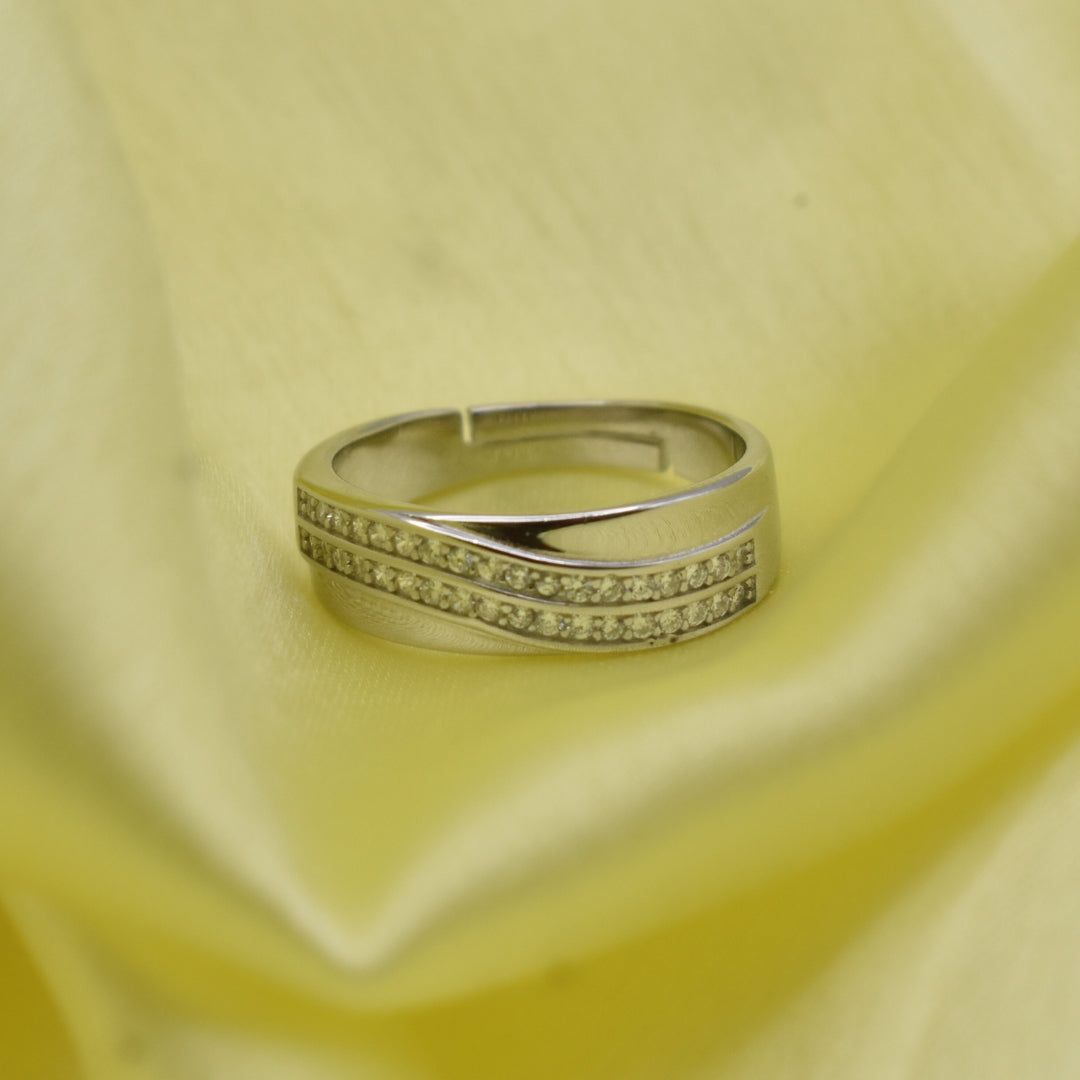 Contemporary Adjustable Silver Statement Ring for Office Wear