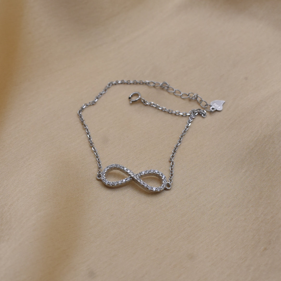 "Infinity Charm" 925 Silver Bracelet