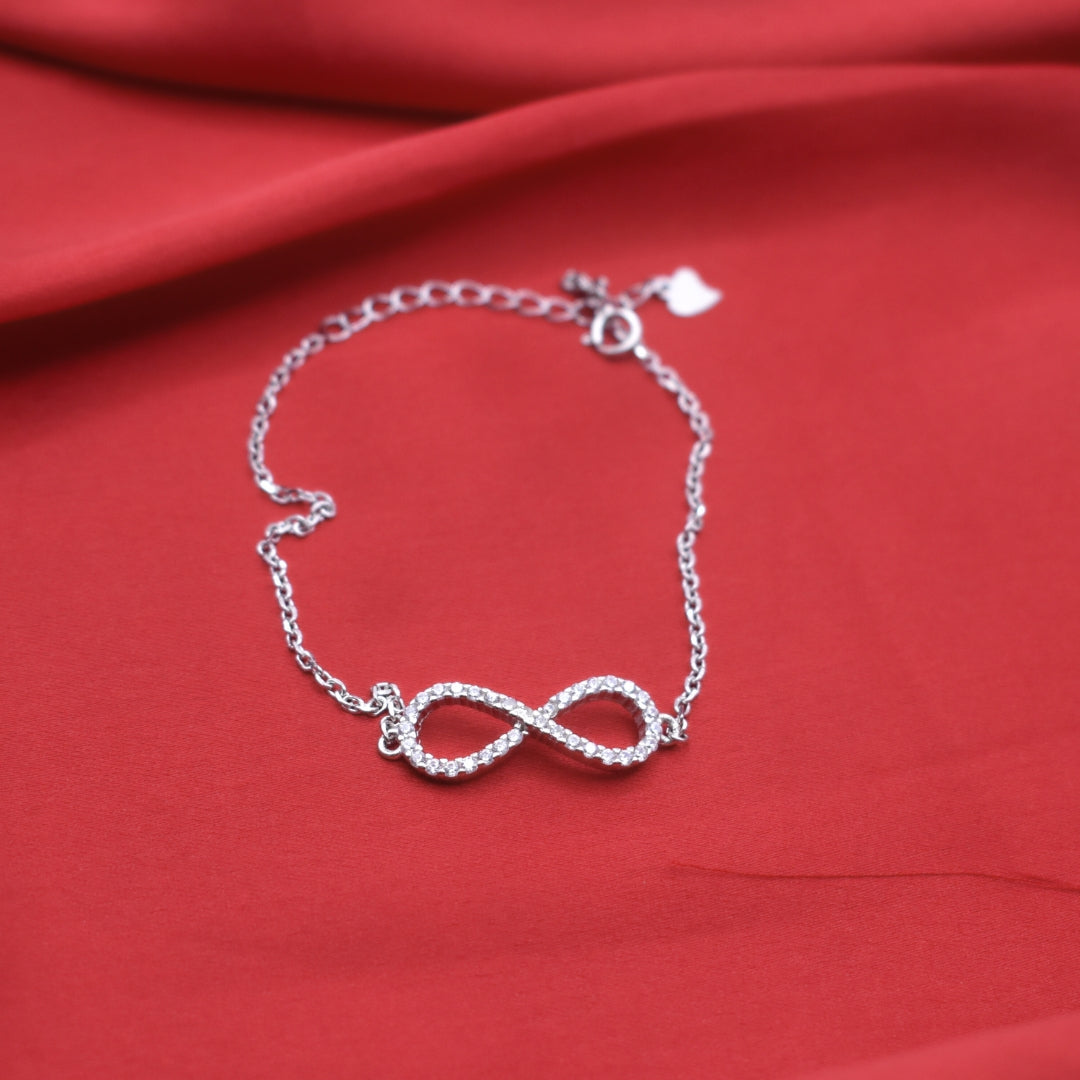"Infinity Charm" 925 Silver Bracelet