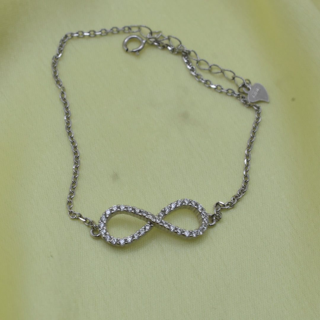 "Infinity Charm" 925 Silver Bracelet