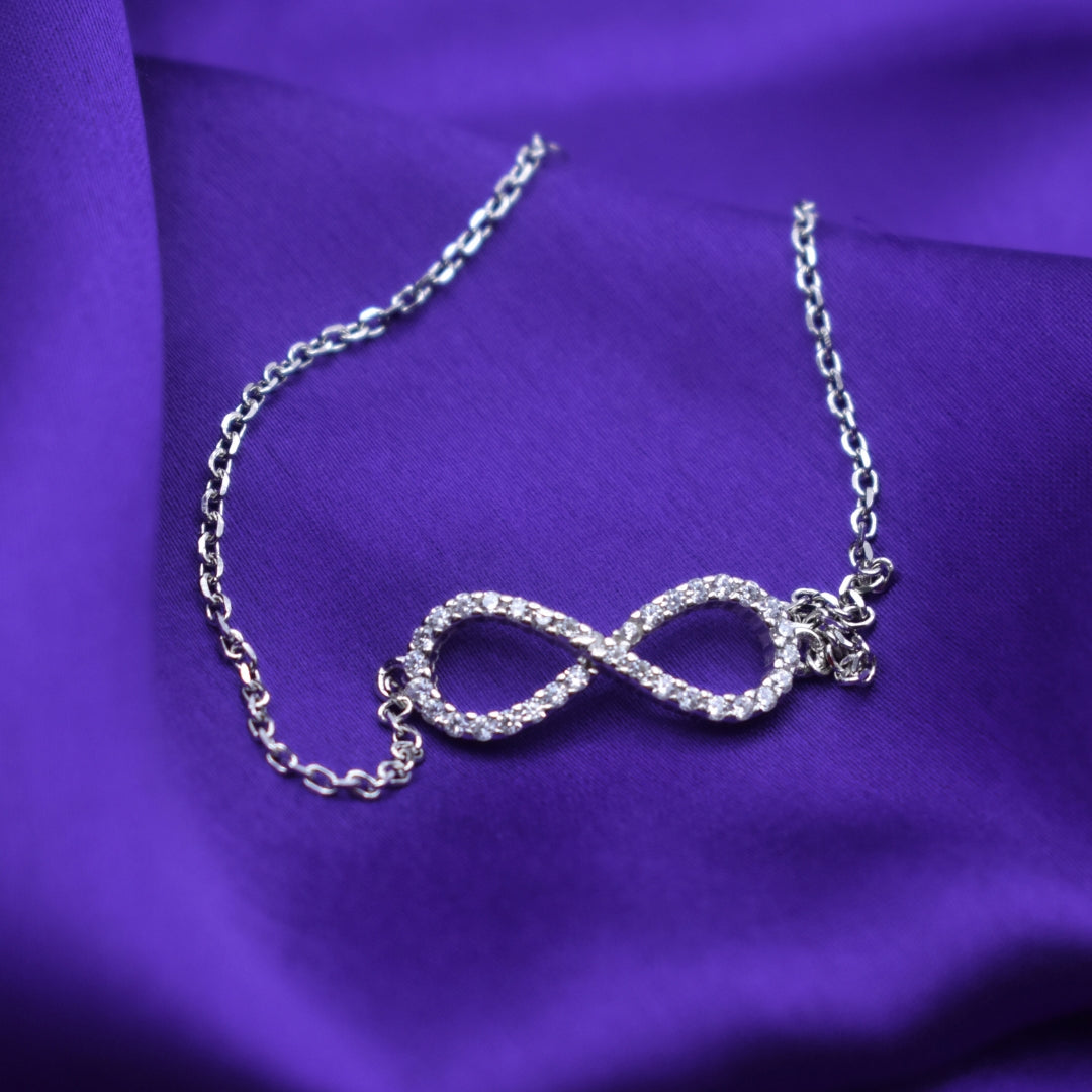"Infinity Charm" 925 Silver Bracelet