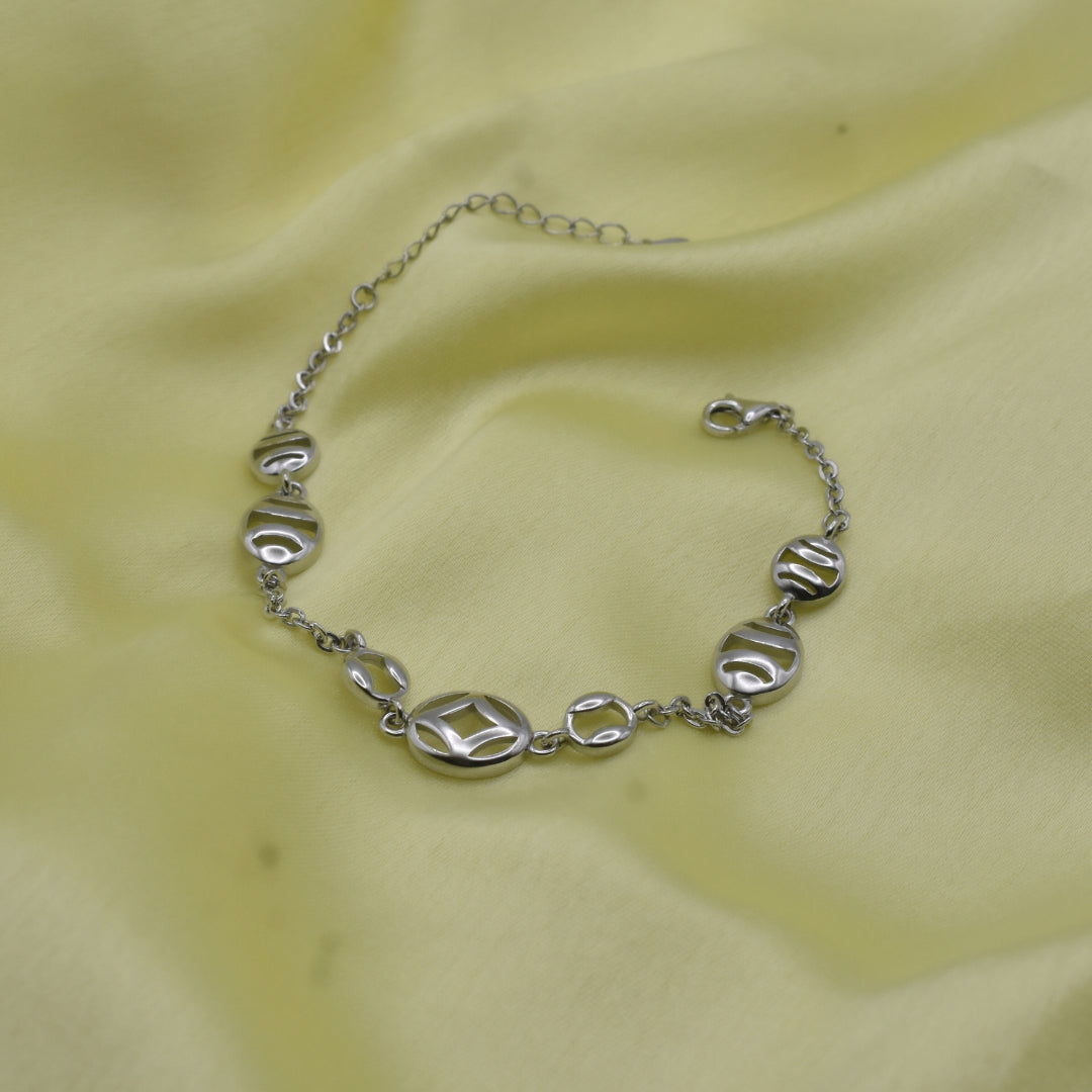 "Geometric Chic" 925 Silver Bracelet