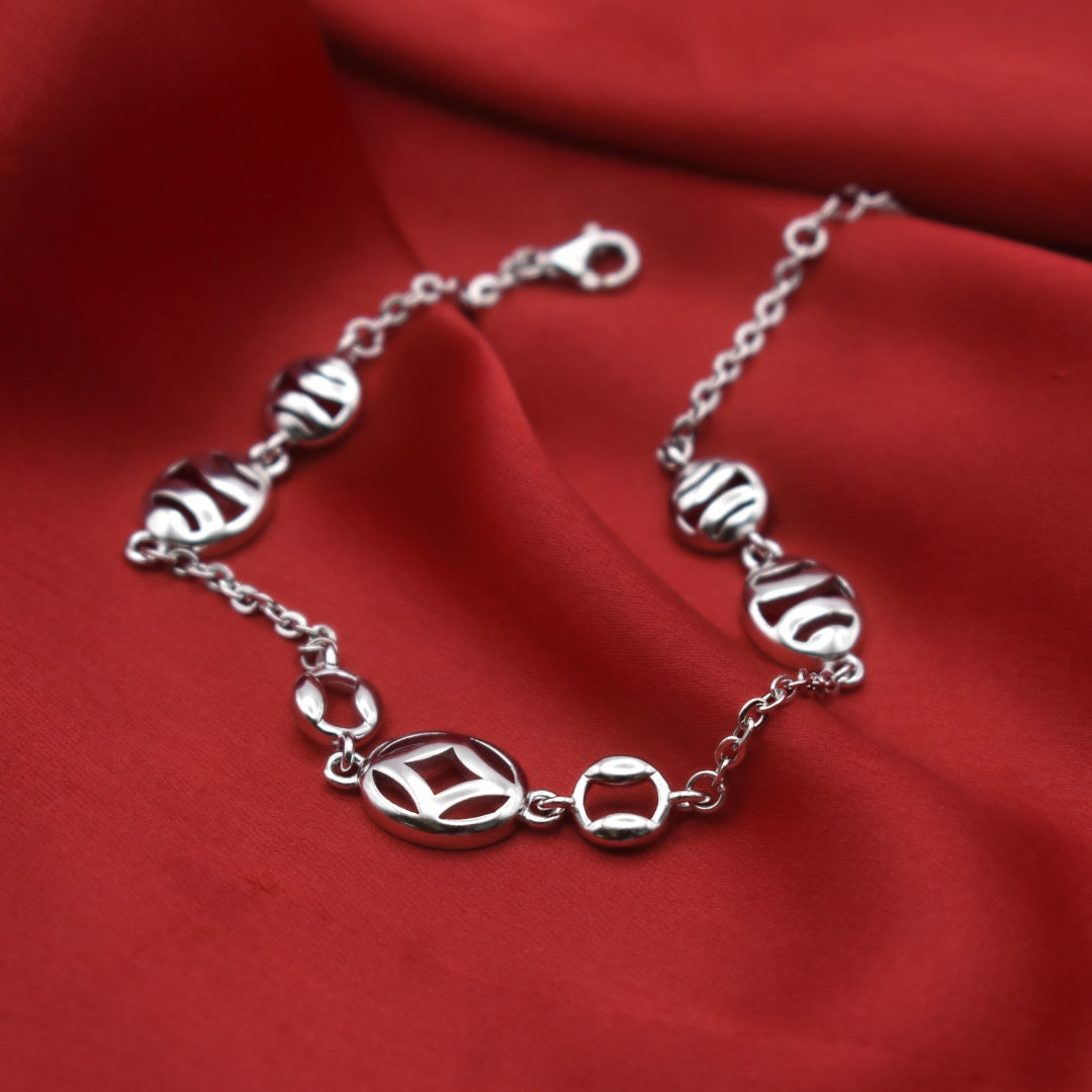 "Geometric Chic" 925 Silver Bracelet