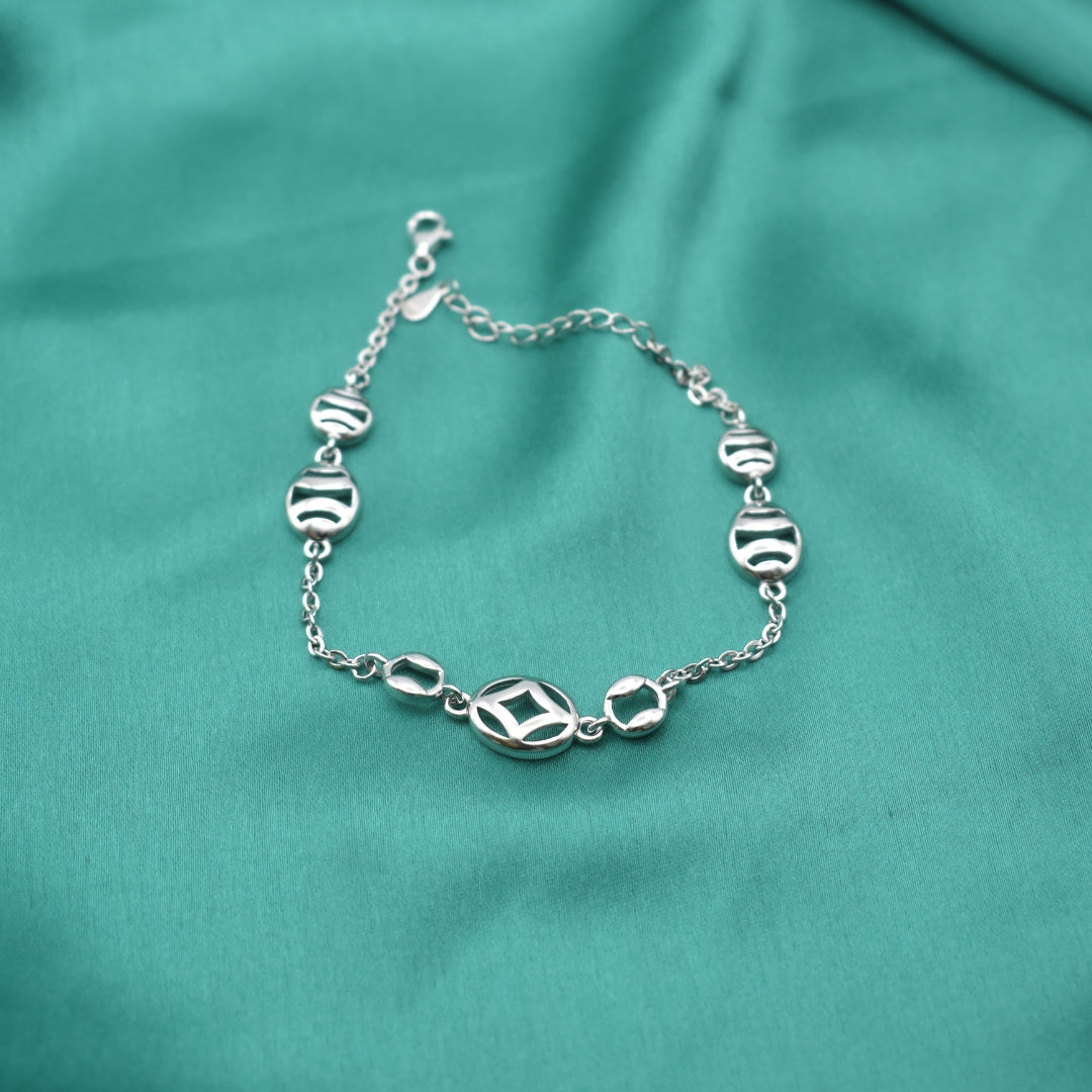 "Geometric Chic" 925 Silver Bracelet
