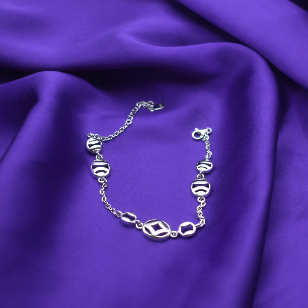"Geometric Chic" 925 Silver Bracelet