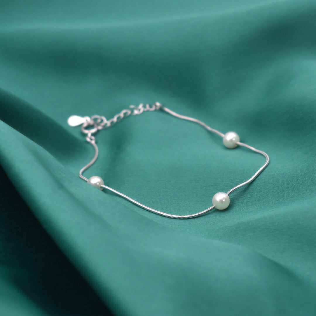 "Pearl Luster" 925 Silver Bracelet