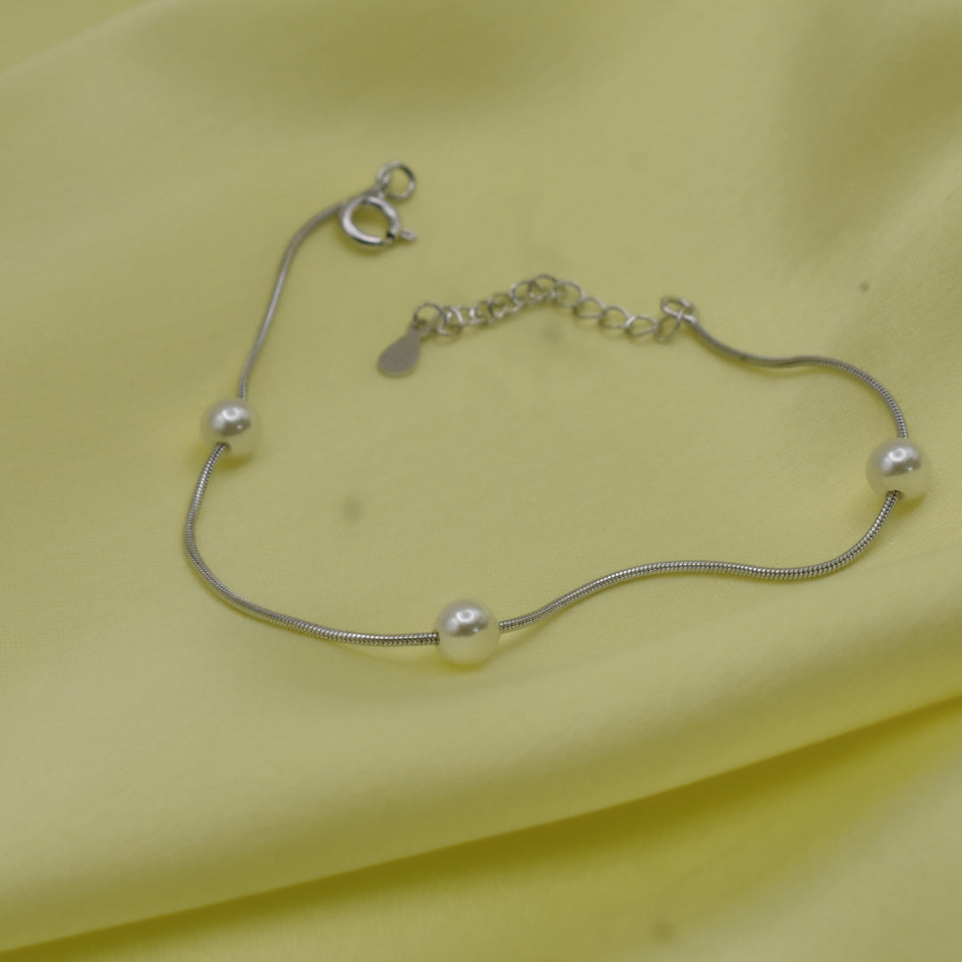 "Pearl Luster" 925 Silver Bracelet