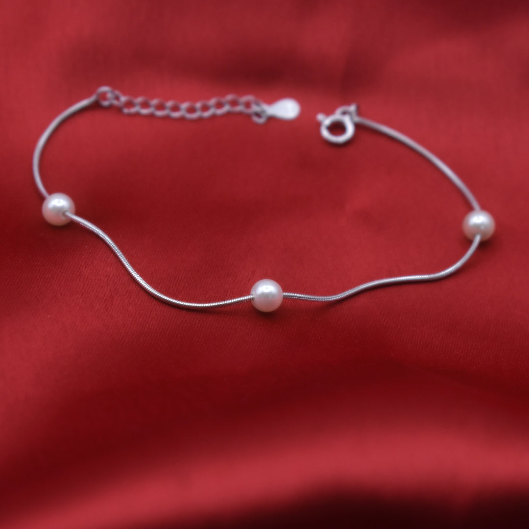 "Pearl Luster" 925 Silver Bracelet