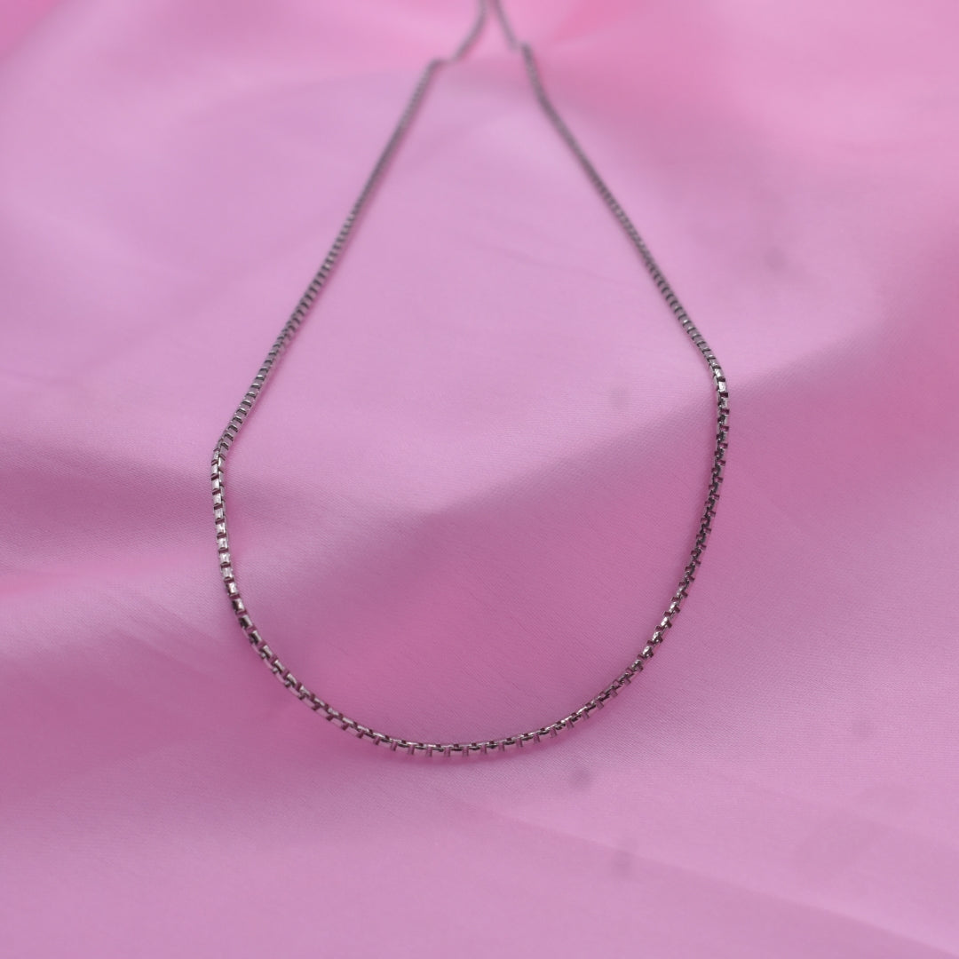 Fine Textured Silver Chain for Business Wear