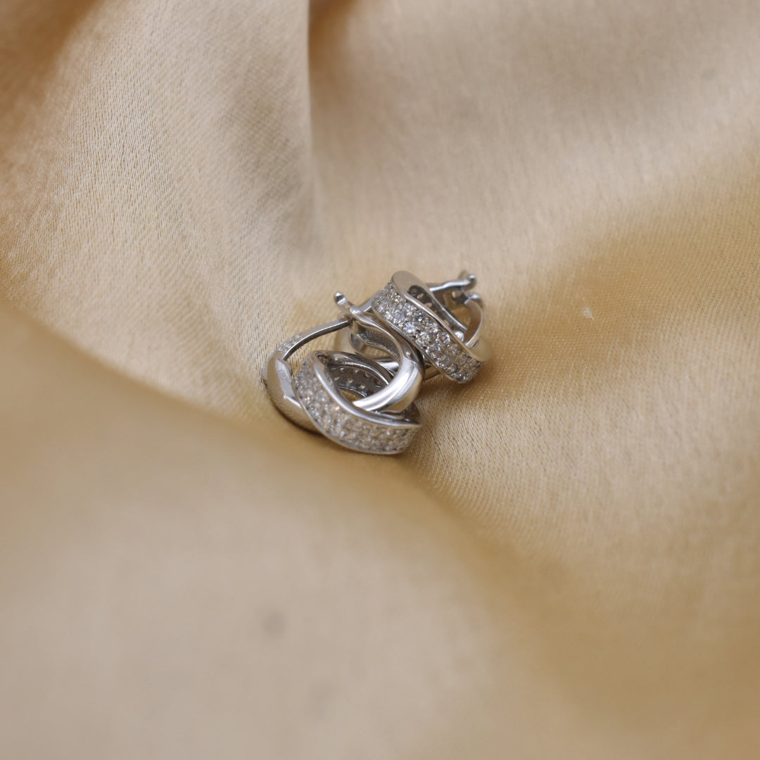 Modern Dual-Circle Sterling Silver Earrings