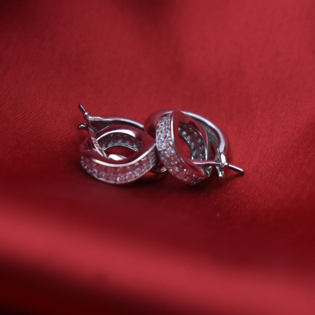Modern Dual-Circle Sterling Silver Earrings