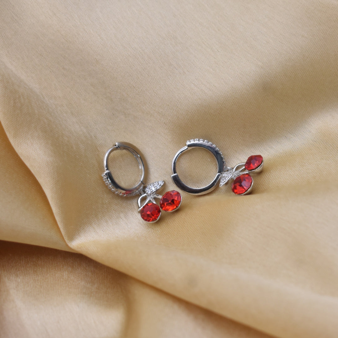 Ruby Red Danglers - Bold Professional Statement