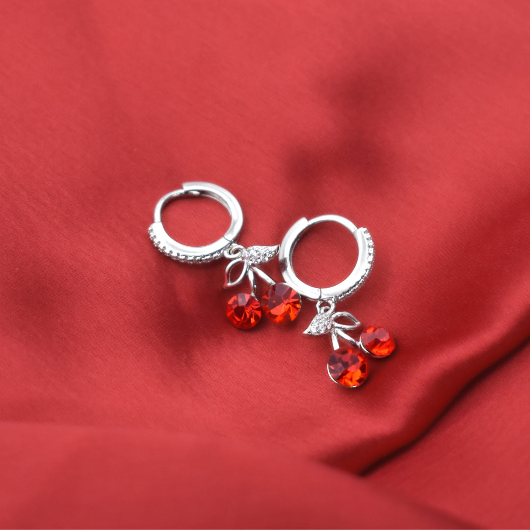Ruby Red Danglers - Bold Professional Statement