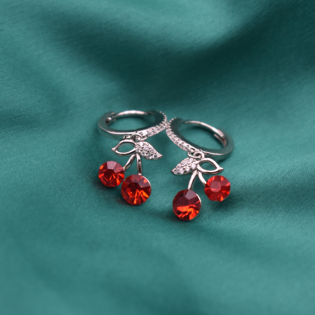 Ruby Red Danglers - Bold Professional Statement