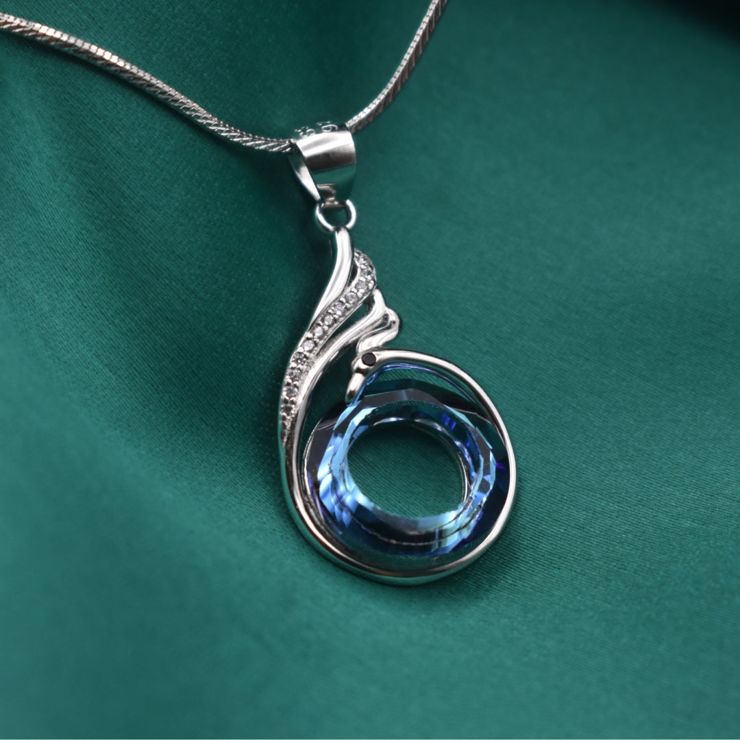 Azure Orbit Silver Pendant