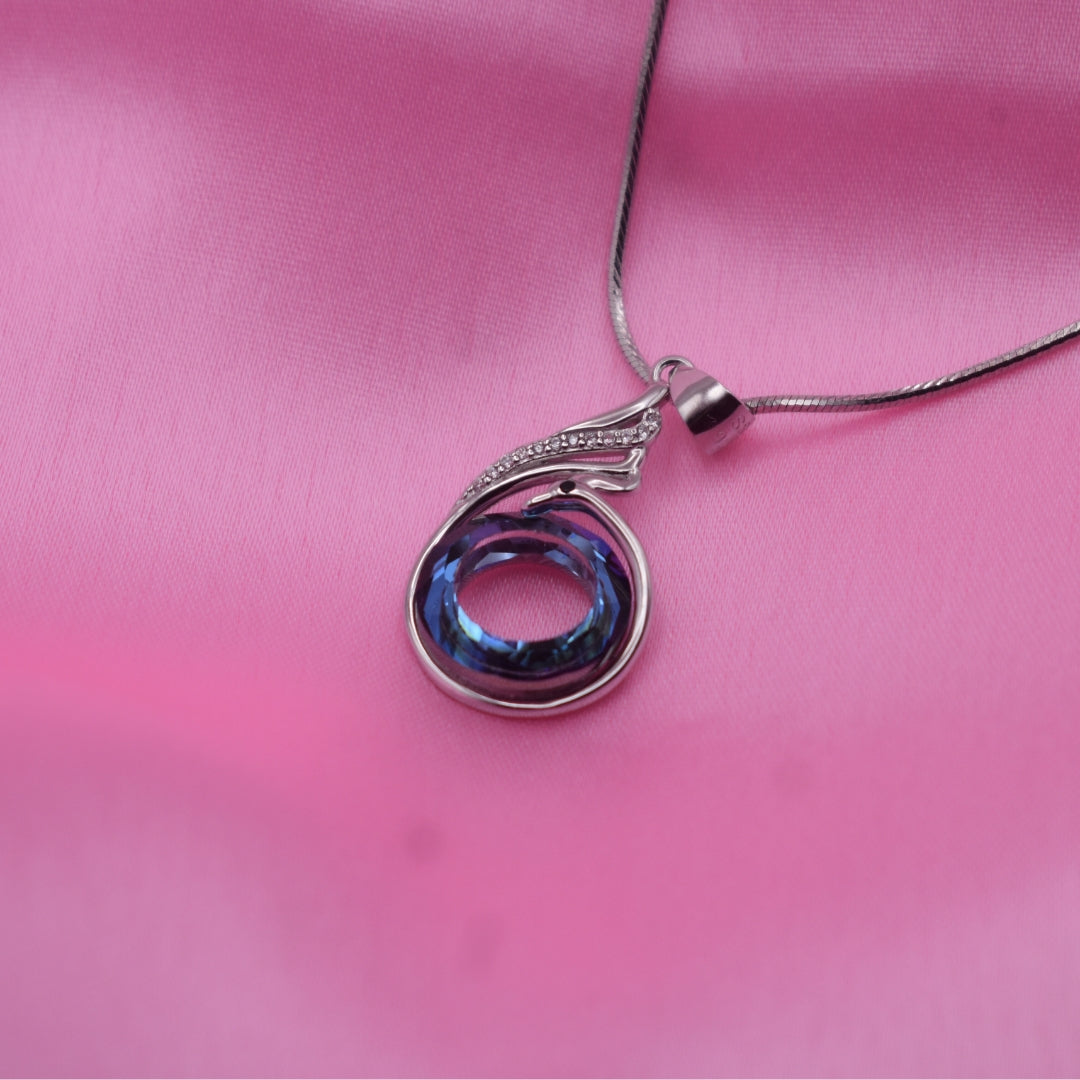 Azure Orbit Silver Pendant