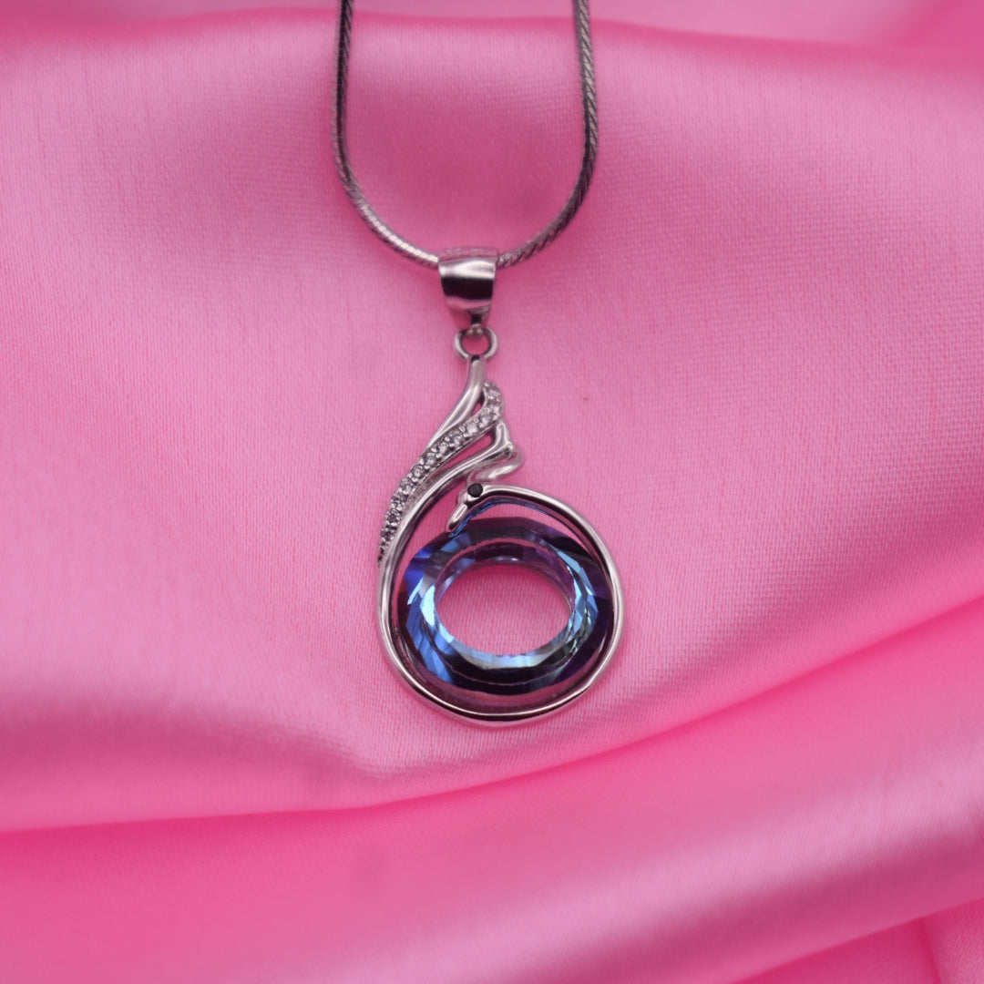 Azure Orbit Silver Pendant