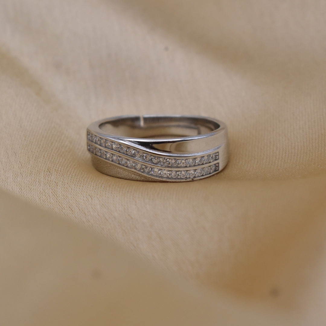 Contemporary Adjustable Silver Statement Ring for Office Wear