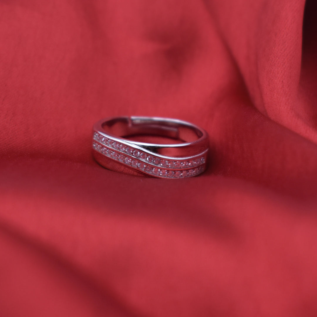 Contemporary Adjustable Silver Statement Ring for Office Wear