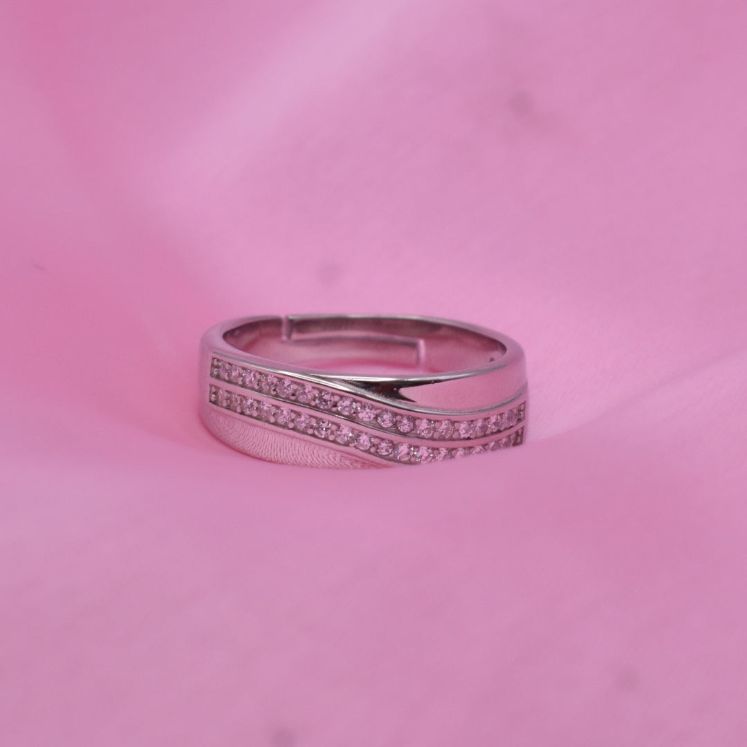 Contemporary Adjustable Silver Statement Ring for Office Wear