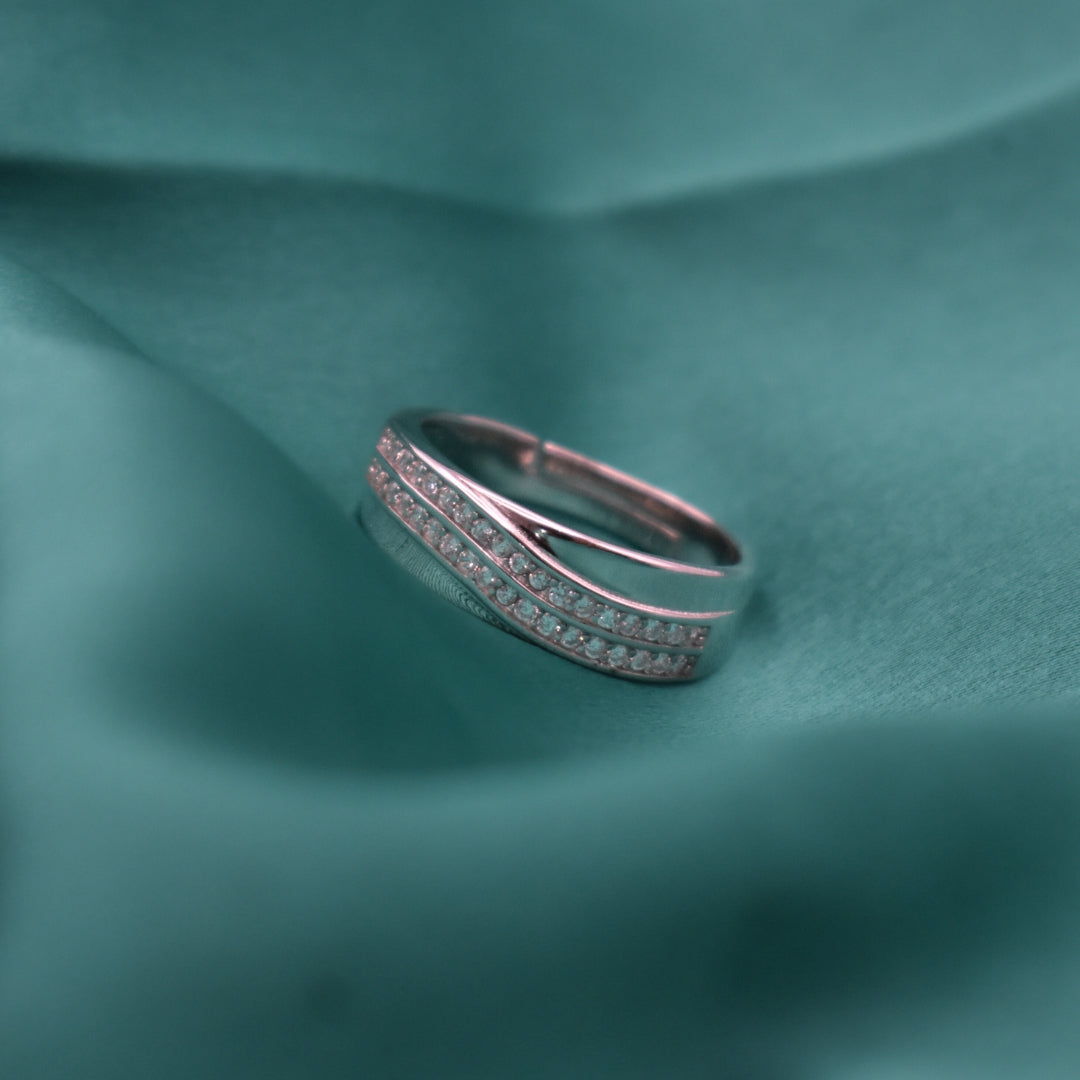 Contemporary Adjustable Silver Statement Ring for Office Wear