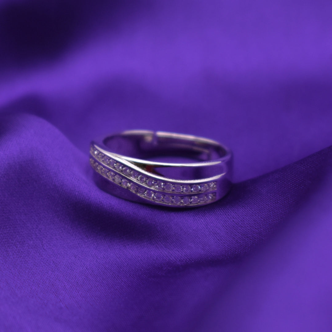 Contemporary Adjustable Silver Statement Ring for Office Wear