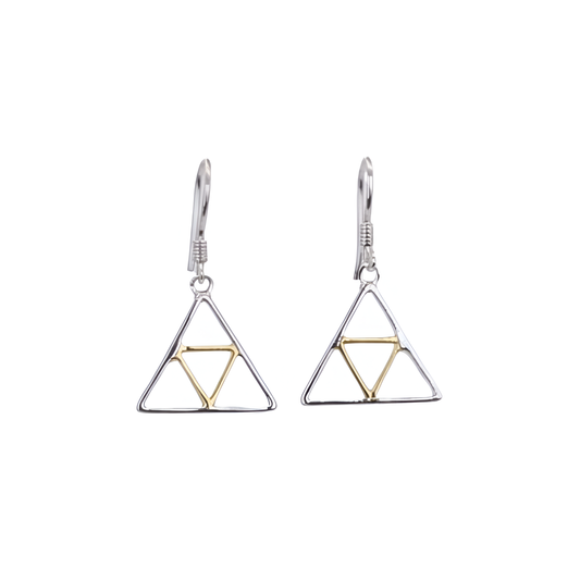 Prism Silver & Gold Drop Earrings
