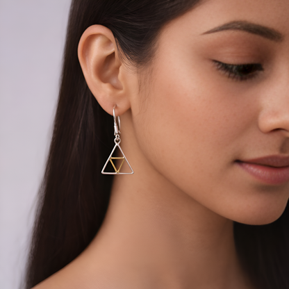 Prism Silver & Gold Drop Earrings
