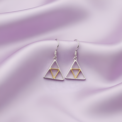 Prism Silver & Gold Drop Earrings