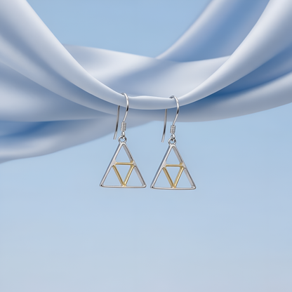 Prism Silver & Gold Drop Earrings