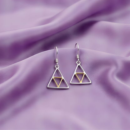 Prism Silver & Gold Drop Earrings
