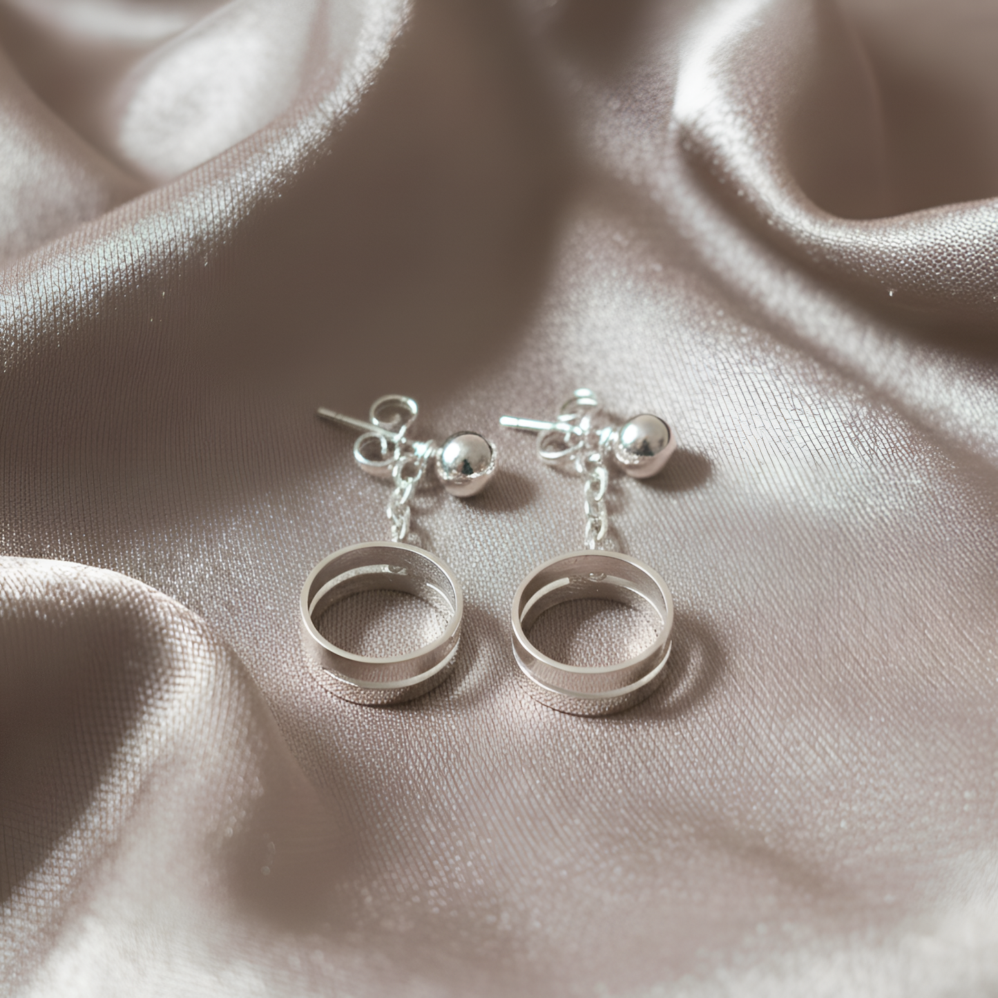 Quiet Loop Minimal Silver Earrings