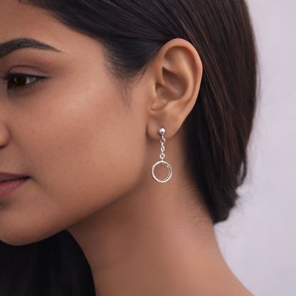 Quiet Loop Minimal Silver Earrings