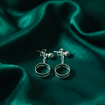 Quiet Loop Minimal Silver Earrings