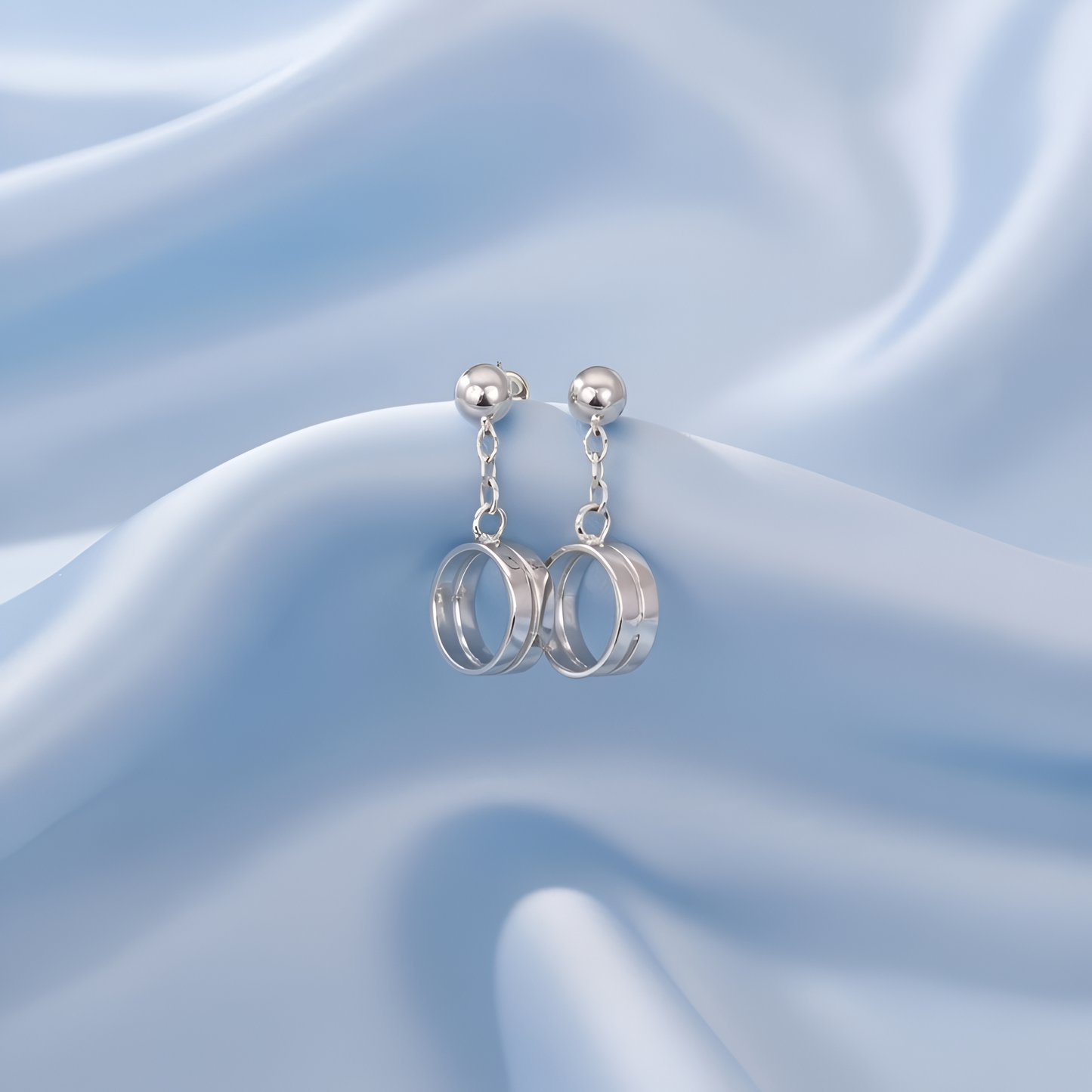 Quiet Loop Minimal Silver Earrings