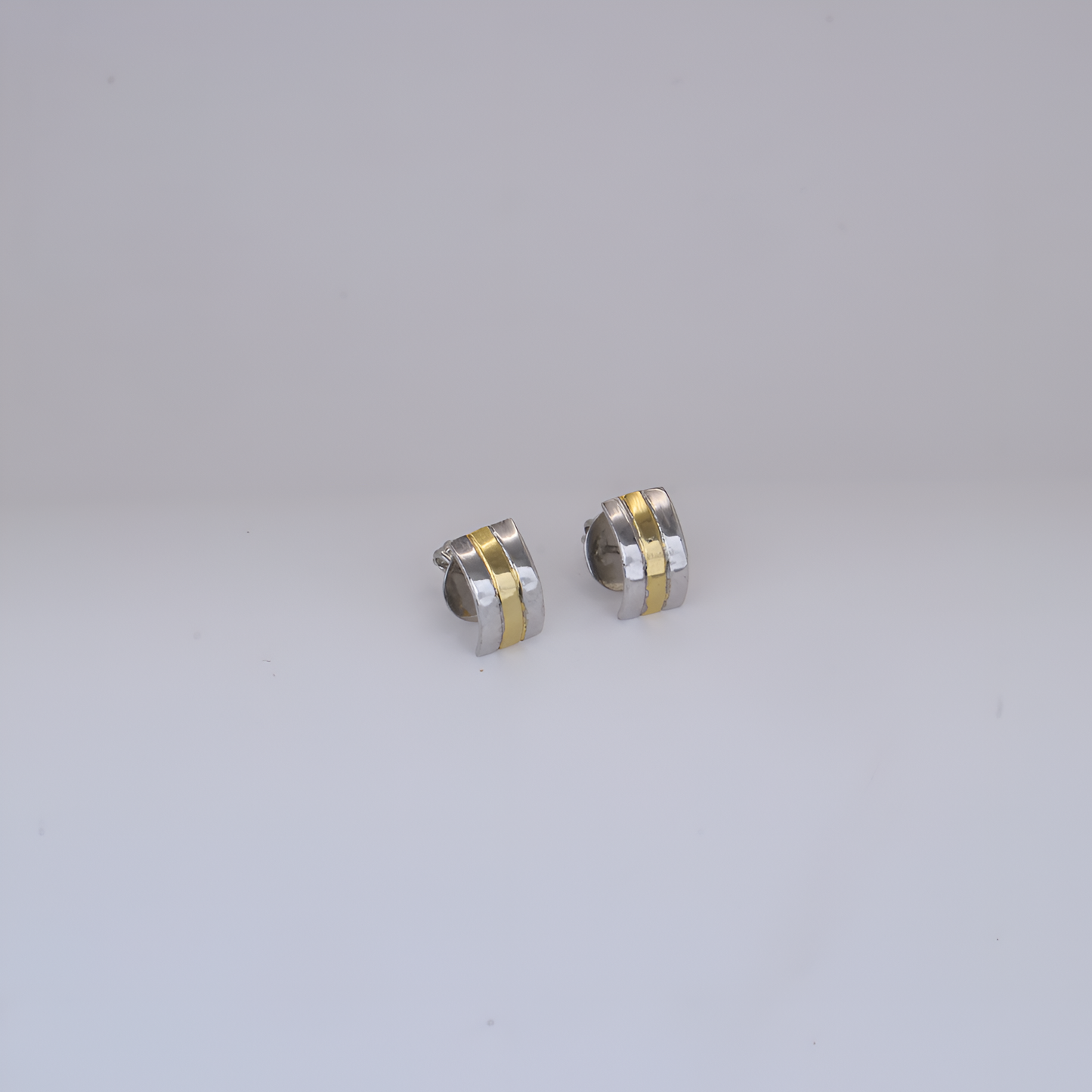 Linea Duo Modern Two-Tone Studs