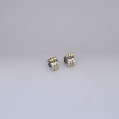 Linea Duo Modern Two-Tone Studs