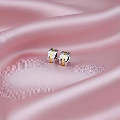 Linea Duo Modern Two-Tone Studs