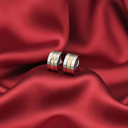 Linea Duo Modern Two-Tone Studs