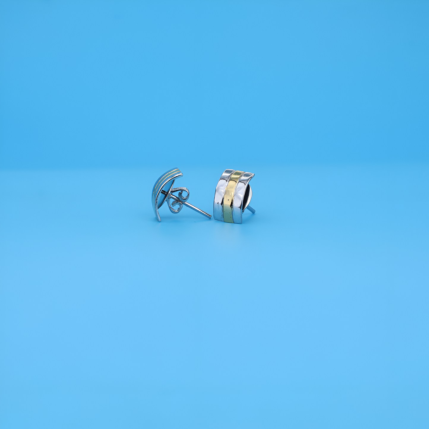 Linea Duo Modern Two-Tone Studs