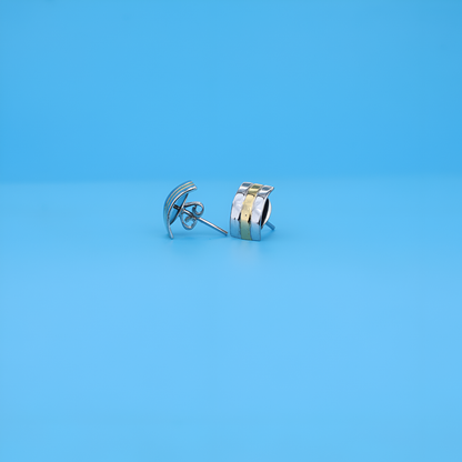 Linea Duo Modern Two-Tone Studs