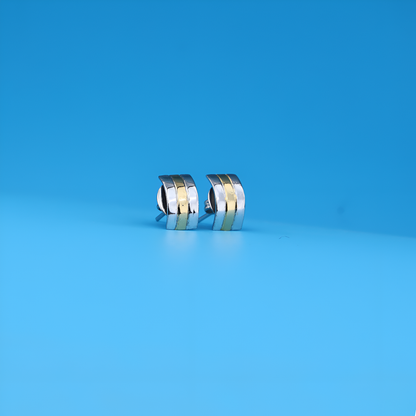 Linea Duo Modern Two-Tone Studs