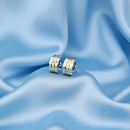 Linea Duo Modern Two-Tone Studs