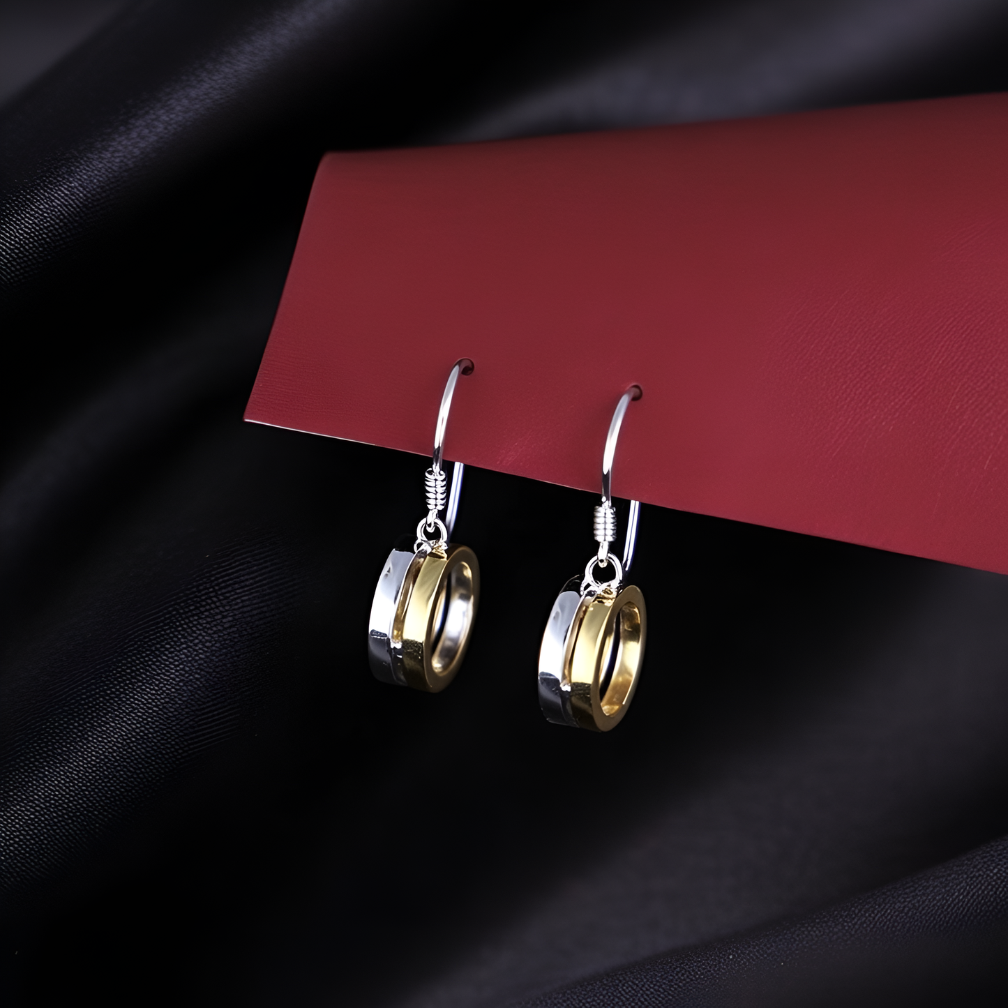Halo Duo Elegant Silver Drop Earrings