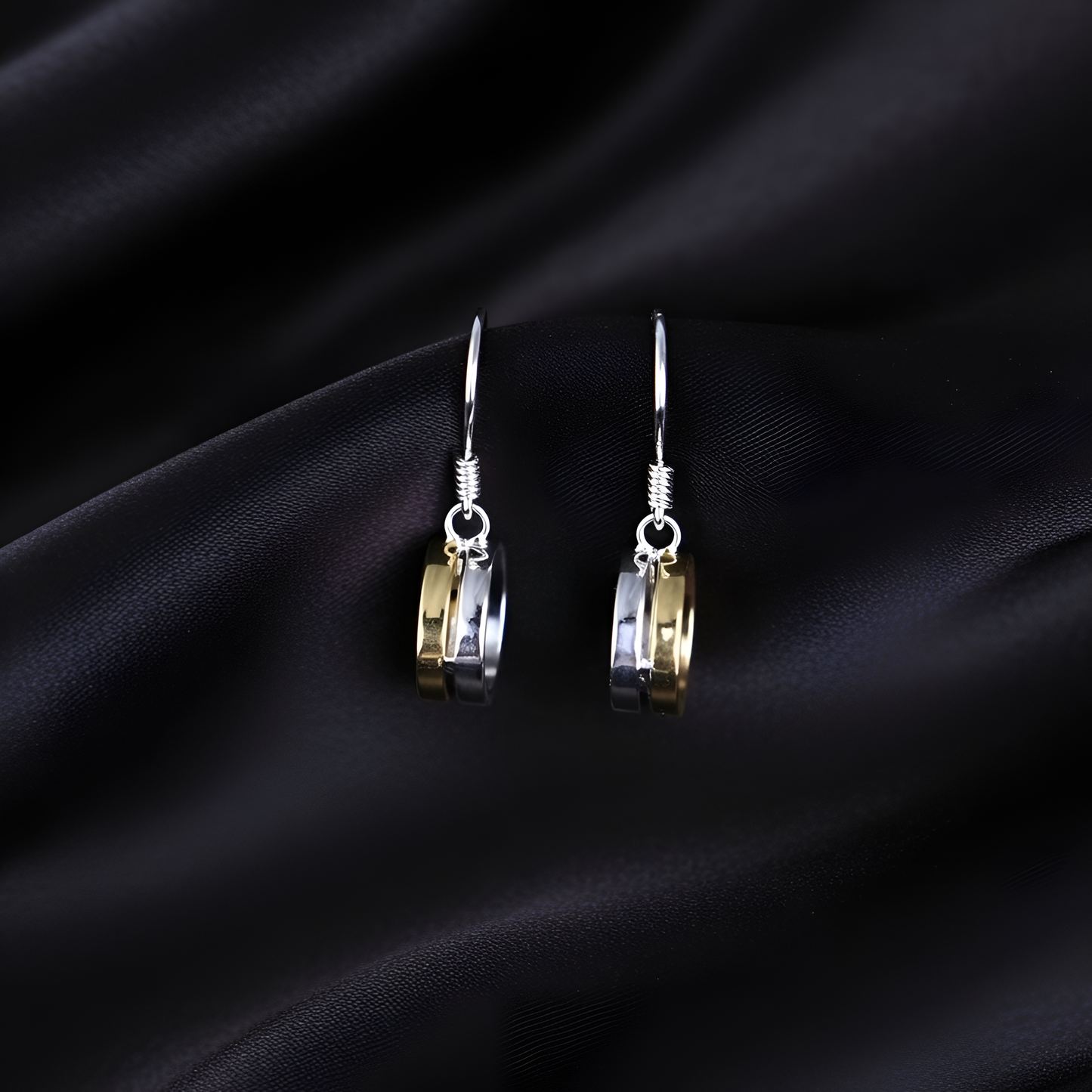 Halo Duo Elegant Silver Drop Earrings