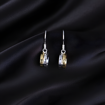 Halo Duo Elegant Silver Drop Earrings