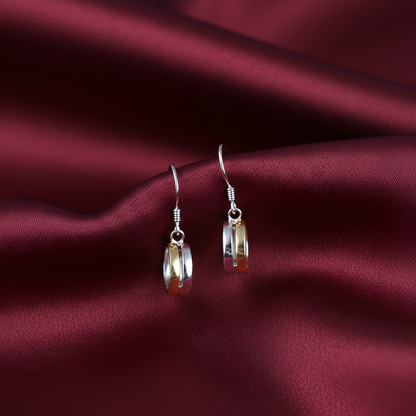 Halo Duo Elegant Silver Drop Earrings