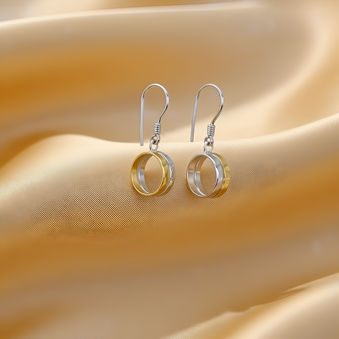 Halo Duo Elegant Silver Drop Earrings