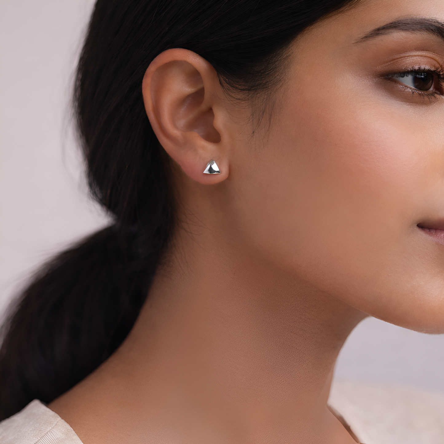 Prism Minimal Silver Stud Earrings