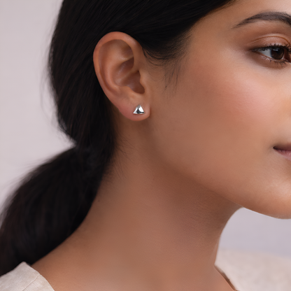 Prism Minimal Silver Stud Earrings